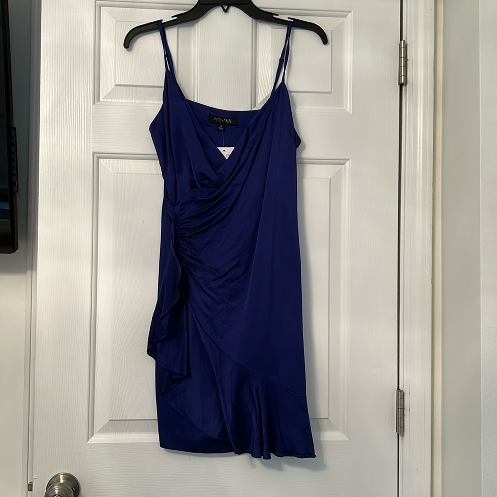 Intermix Blue Shannon mini dress